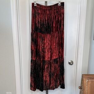 Vintage Ropa Crinkle Velvet Tie Dye Maxi Skirt